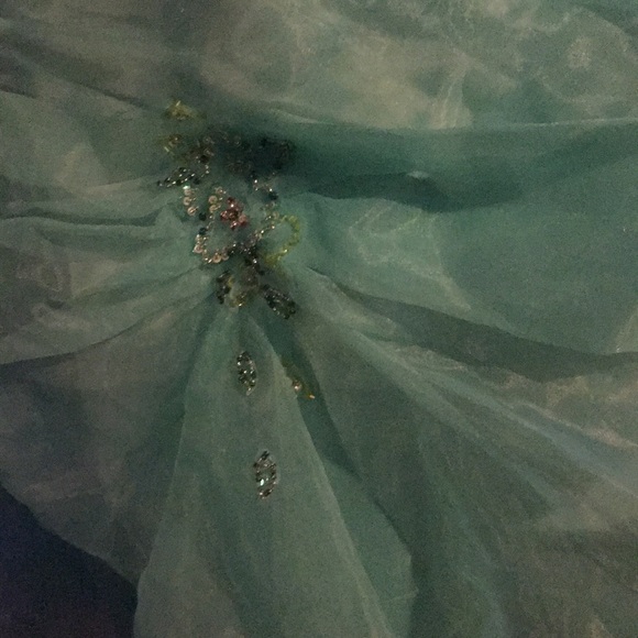 Alfred Angelo Hand Painted Glass Beaded Prom Gown - Picture 5 of 8